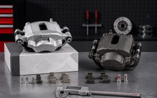 Side-by-side comparison of genuine and aftermarket automotive replacement parts